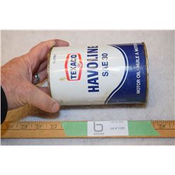 Full Liter Texaco Oil Tin