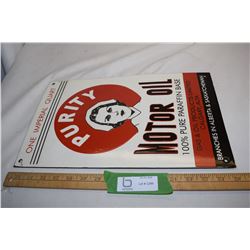 Purity Oil Layered Porcelain Sign