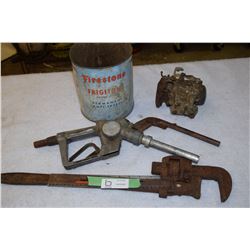 Firestone Tin, Huskey Nozzle, Tools and misc.