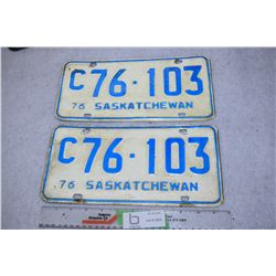 1976 Commercial Set of Sask License Plates