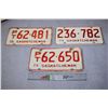 Image 1 : 3 1975 Sask License Plates