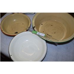 3 Enamel Basins and Bowls