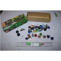 Box of Reflectors, Marbles, and Premiums