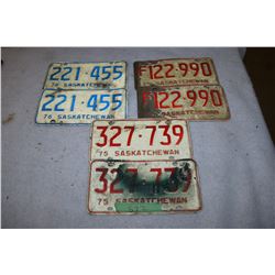 3 Sets of Sask License Plates