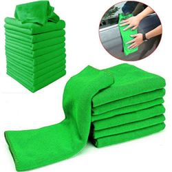 PACK OF 10 NEW GREEN MICROFIBER RAGS. TOOLS