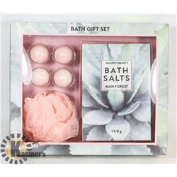 NEW BATH FIZZER AND BATH SALT GIFT SET