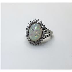 8)  SILVER TONE AND LAB CREATED WHITE