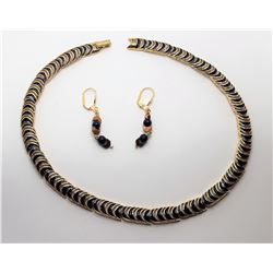 4)  GOLD TONE AND NAVY BLUE ARTICULATED 16.5"