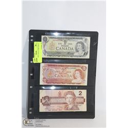 SHEET WITH 3 COLLECTIBLE BILLS -