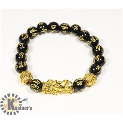 #229-BLACK OBSIDIAN PI XIUJ BRACELET 8mm/ 7.5"