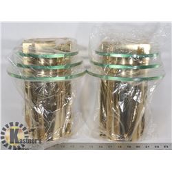 LUMINAIRE VINTAGE BRASS AND GLASS WALL SCONCE