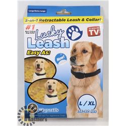 NEW LUCKY LEASH 2 IN 1 RETRACTABLE LEASH/ HARNESS