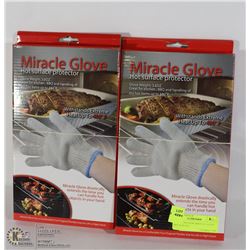 LOT OF TWO NEW MIRACLE GLOVE HOT SURFACE