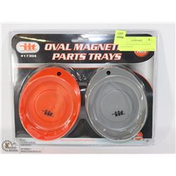 NEW 2 PACK OF OVAL MAGNETIC PARTS TRAYS