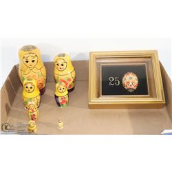 RUSSIAN 7 PC MATRYOSHKA NESTING DOLLS SET AND