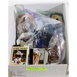 BOX OF NHL & MLB MISCELLANEOUS ITEMS