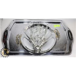 LARGE PLATTER WITH SMALL ROUND PLATTER,