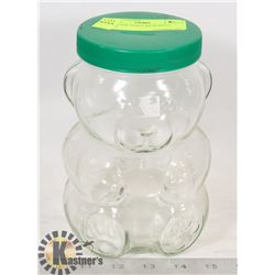 GLASS JAR TEDDY BEAR PIGGY BANK
