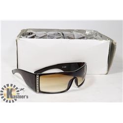 BOX OF DARK BROWN DESIGNER SUNGLASSES