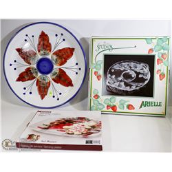 LOT OF 3 PARTY SERVING PLATES/ PLATTERS