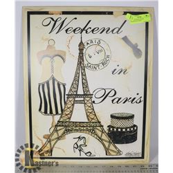 TIN LITHOGRAPH POSTER "WEEKEND IN PARIS"