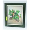 Image 1 : VINTAGE FRAMED OIL PAINTING RECYCLED SHOES