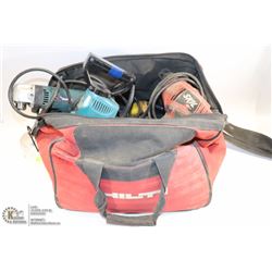 HILTI TOOL BAG FULL OF 8 CORDED NAME BRAND DRILLS