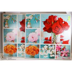 PAIR OF FLORAL CANVAS PICTURES
