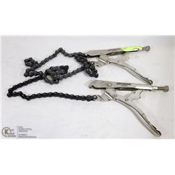 LOT OF 2 WESTWARD CHAIN VICE GRIPS