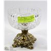 Image 1 : GLASS AND BRASS CANDY DISH