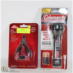 NEW COLEMAN FLASHLIGHT AND BERKLEY SIDE CUTTER