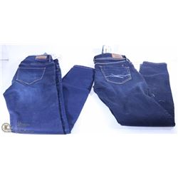 2 NEW PAIR OF BOOTLEGGER SKINNY JEANS SIZE 27