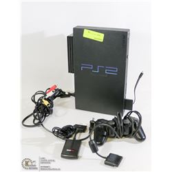 PLAYSTATION 2 WITH MEMORY CARD, CONTROLLER & CORDS