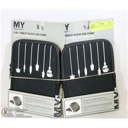 2 NEW TABLET SLEEVES AND STAND