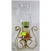 Image 1 : HURRICANE GLASS LAMP WITH NEW CANDLE