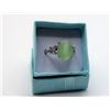 Image 1 : 18)  PALE GREEN OVAL CAT'S EYE RING SET