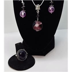 13)  SUITE OF MURANO GLASS AND