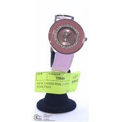 NEW LADIES PINK QUARTZ WATCH - PINK FACE