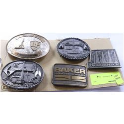 SET OF 5 COLLECTIBLE OILFIELD BELT BUCKLES