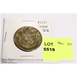 1950 CNDN SILVER 50 CENT PC