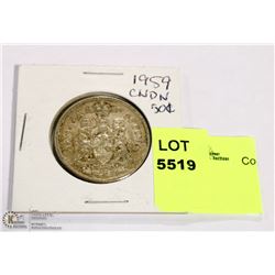 1959 CNDN SILVER 50 CENT PC