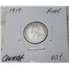 Image 2 : 22)  CANADIAN 1917 SILVER DIME