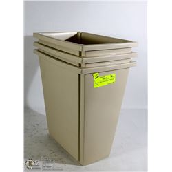 3 SMALL RECTANGULAR GARBAGE CANS
