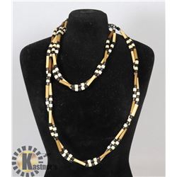 WOODEN BEAD NECKLACE AND BRACELET SET