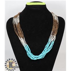 TRI-COLORED BEAD NECKLACE