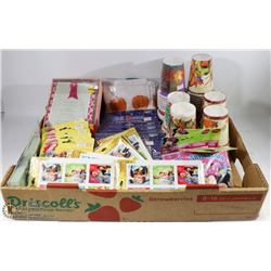 FLAT OF ASSORTED PARTY SUPPLIES & ACCESSORIES