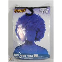 NEW SUPER SKINS ADULT HALLOWEEN WIG; BLUE AFRO