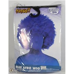 NEW SUPER SKINS ADULT HALLOWEEN WIG; BLUE AFRO