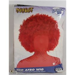 NEW SUPER SKINS ADULT HALLOWEEN WIG; RED AFRO
