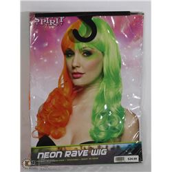 NEW SUPER SKINS ADULT HALLOWEEN WIG; NEON RAVE